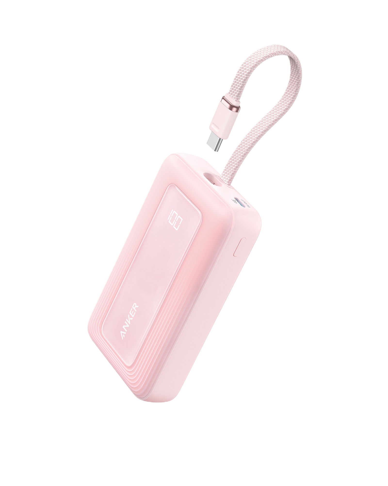 Anker Zolo Power Bank (10K, 30W) with a 5.4-inch (13.7 cm) built-in USB-C cable.